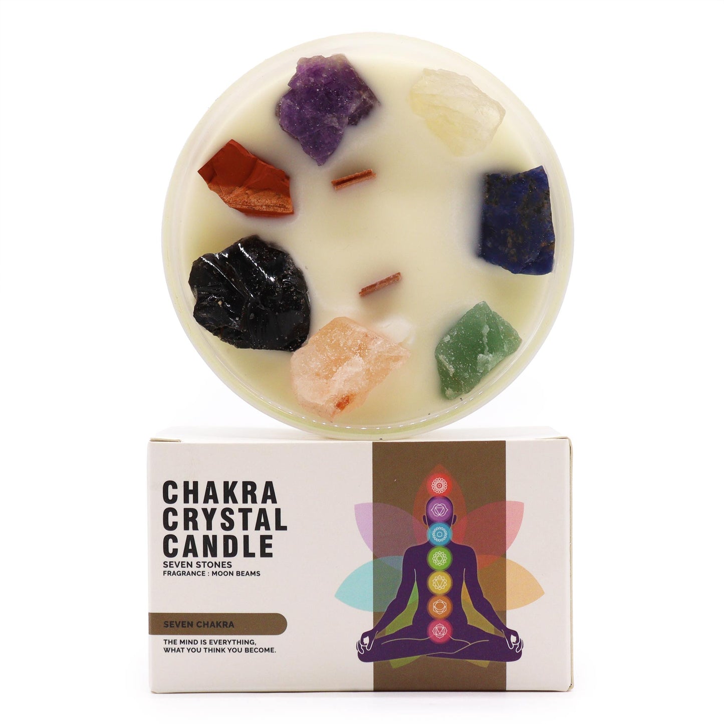 Large Chakra Crystal Candle - Seven Chakra Harmony