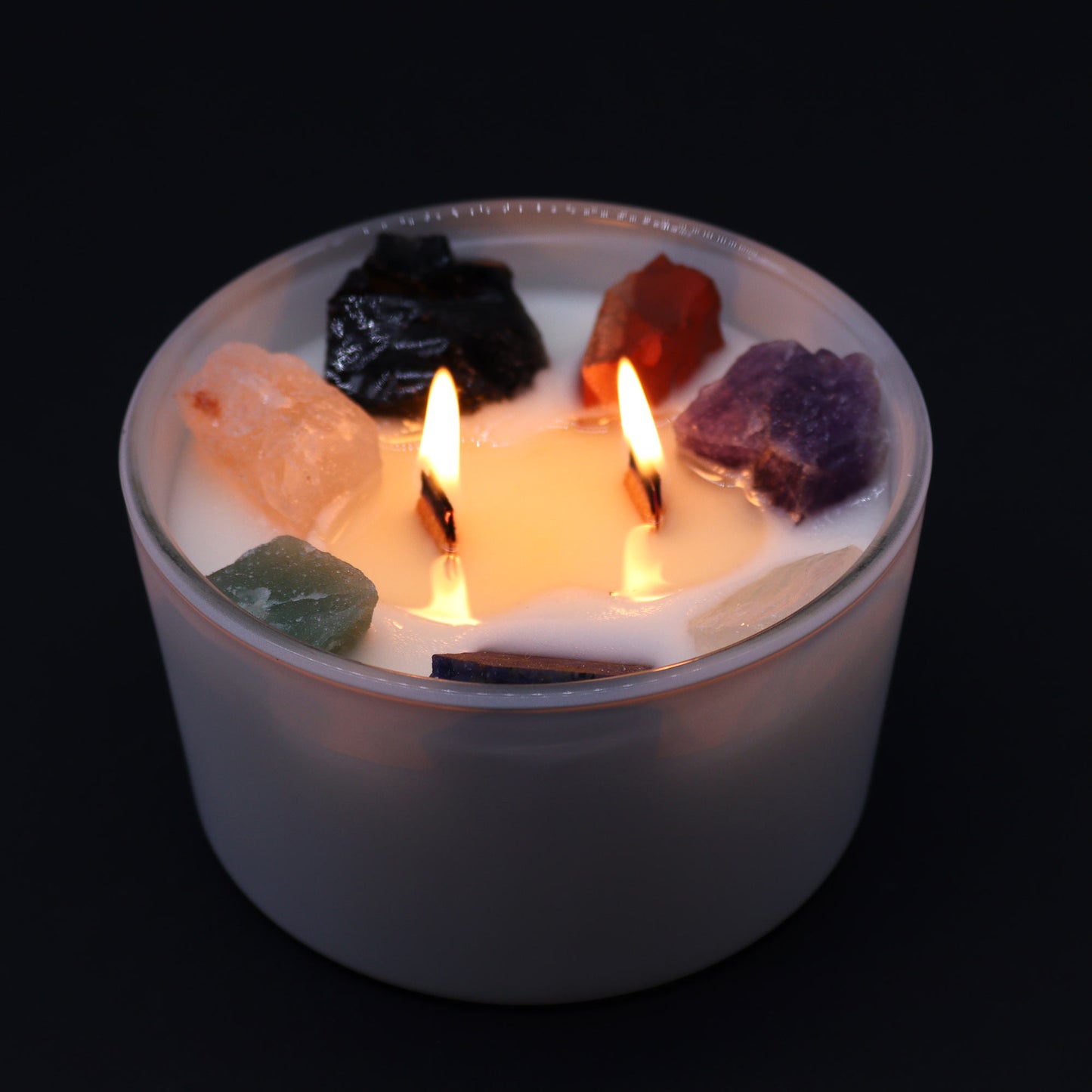 Large Chakra Crystal Candle - Seven Chakra Harmony