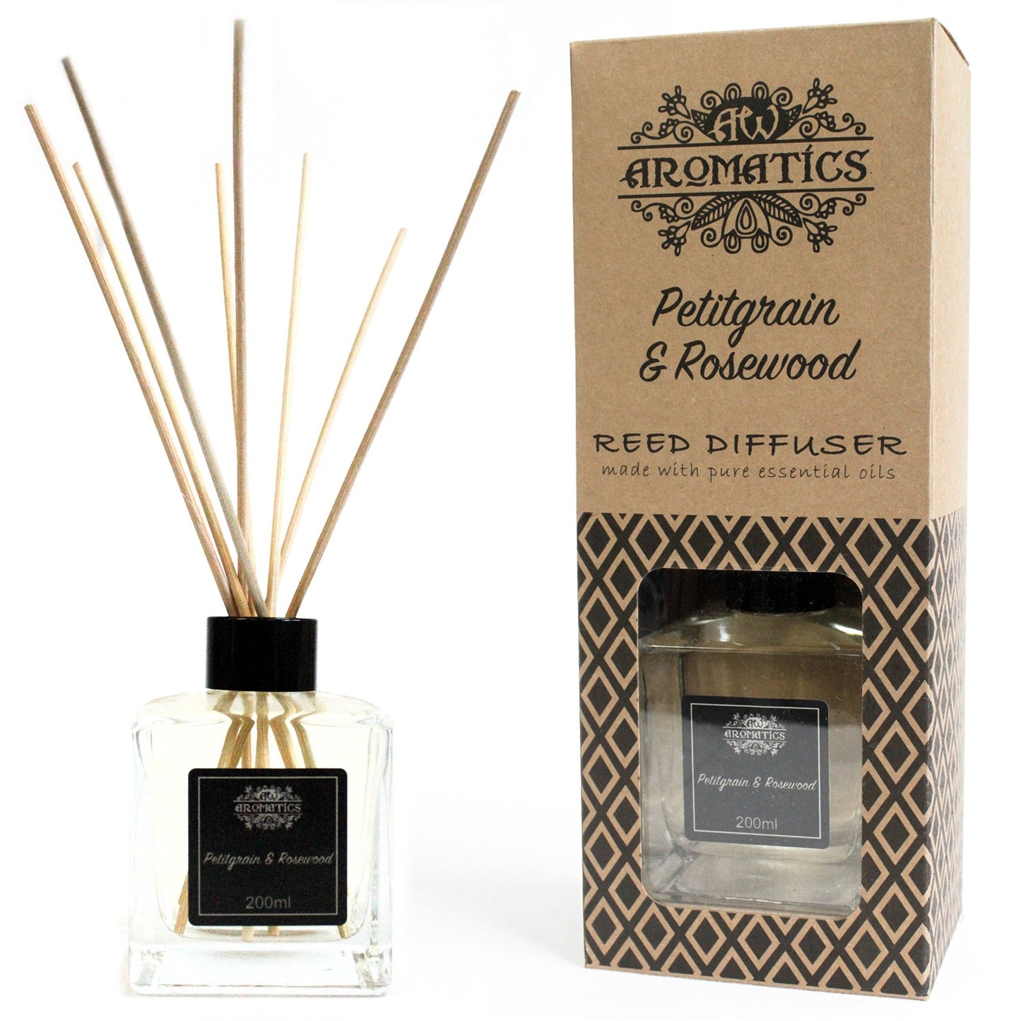 Petitgrain & Rosewood Essential Oil Reed Diffuser 200ml