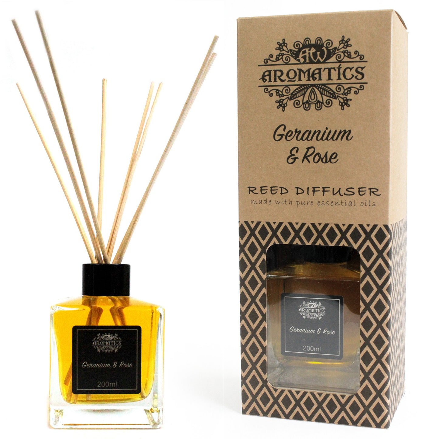 Geranium & Rose Essential Oil Reed Diffuser 200ml