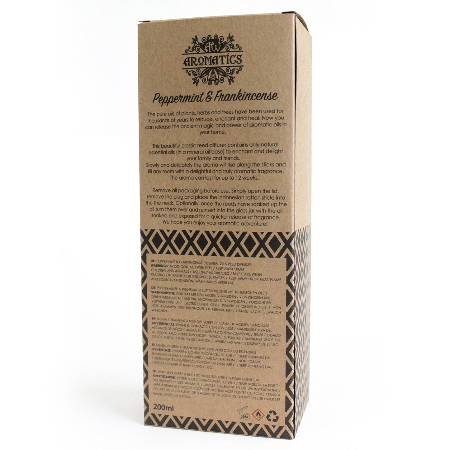 Peppermint & Frankincense Essential Oil Reed Diffuser 200ml